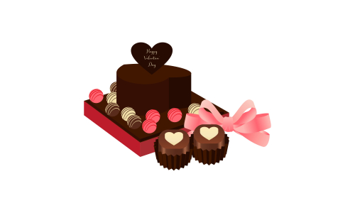 Valentine chocolate gift pack. Sweet romantic gift for valentine day