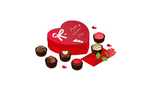 Valentine chocolate gift pack. Sweet romantic gift for valentine day