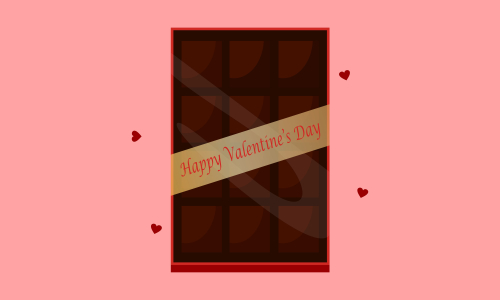 Valentine chocolate gift pack. Sweet romantic gift for valentine day