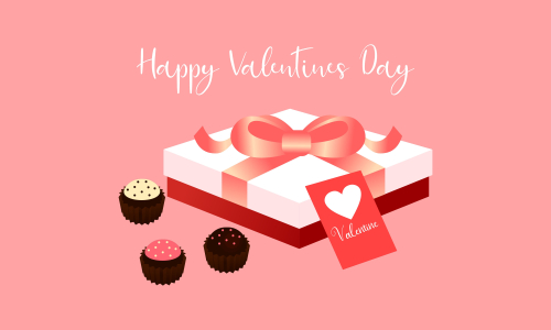Valentine chocolate gift pack. Sweet romantic gift for valentine day