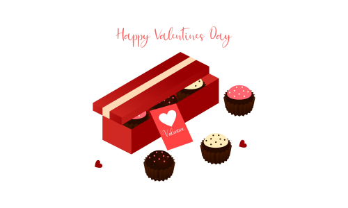 Valentine chocolate gift pack. Sweet romantic gift for valentine day