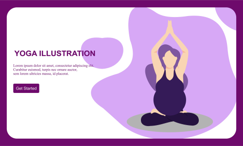 Flat design women's meditation pose yoga illustration vector