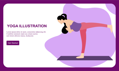 Flat design women's meditation pose yoga illustration vector