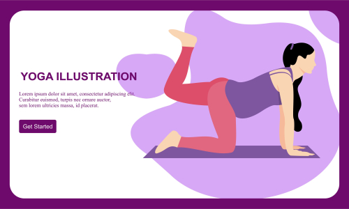 Flat design women's meditation pose yoga illustration vector