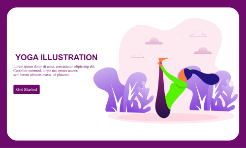 Flat design women's meditation pose yoga illustration vector