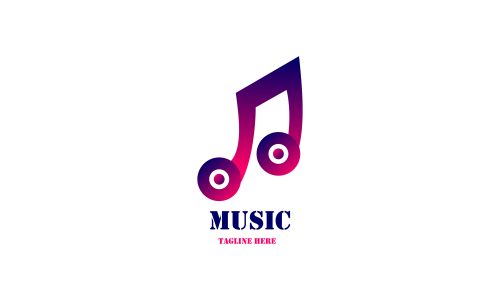 Musical music logo design vector illustration