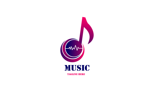 Musical music logo design vector illustration