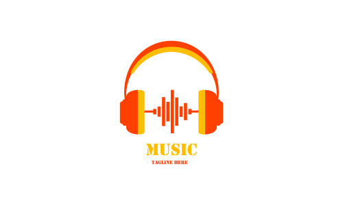 Musical music logo design vector illustration