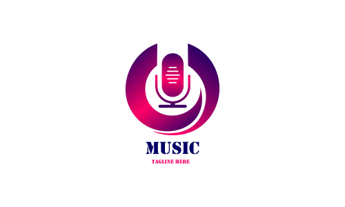 Musical music logo design vector illustration