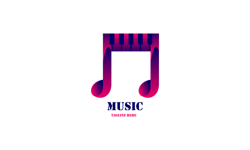 Musical music logo design vector illustration
