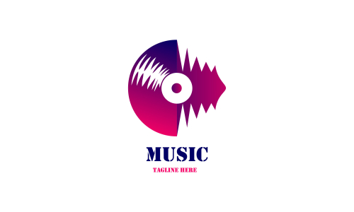 Musical music logo design vector illustration