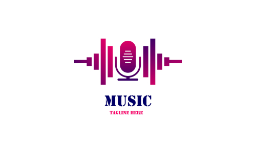 Musical music logo design vector illustration