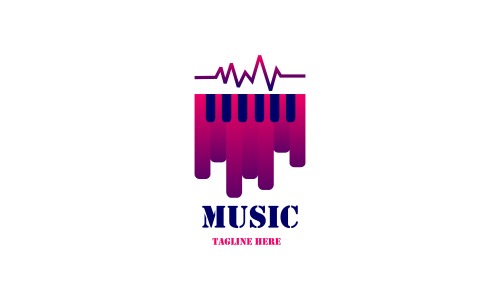 Musical music logo design vector illustration