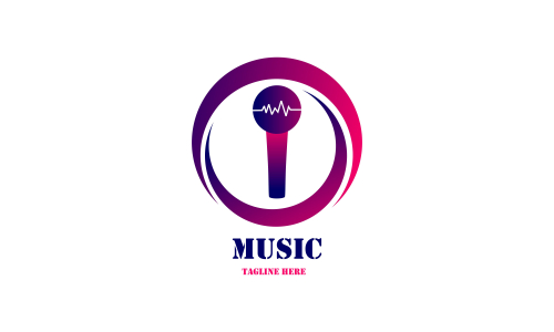 Musical music logo design vector illustration