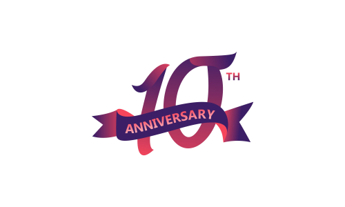 10th anniversary celebration logo design vector illustration