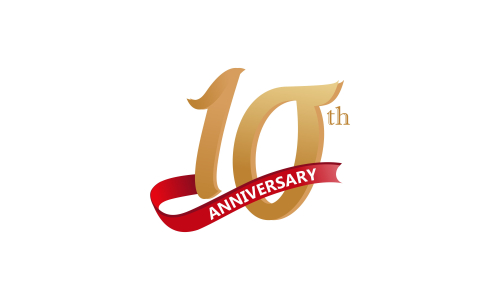 10th anniversary celebration logo design vector illustration