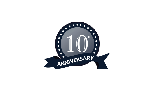 10th anniversary celebration logo design vector illustration