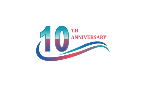 10th anniversary celebration logo design vector illustration