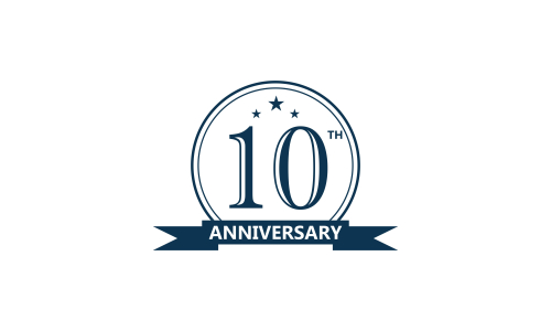 10th anniversary celebration logo design vector illustration