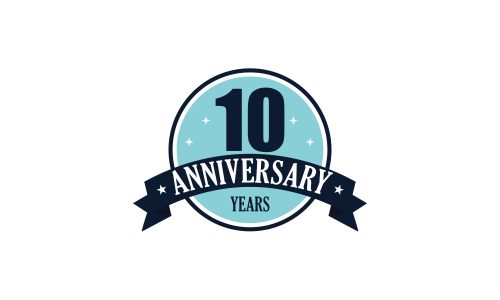 10th anniversary celebration logo design vector illustration