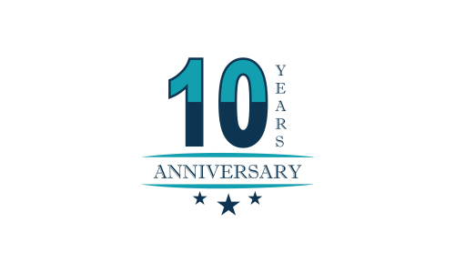 10th anniversary celebration logo design vector illustration