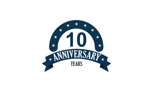 10th anniversary celebration logo design vector illustration