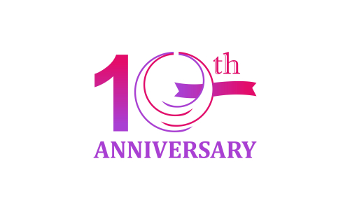 10th anniversary celebration logo design vector illustration