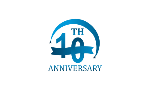 10th anniversary celebration logo design vector illustration
