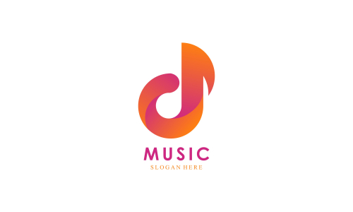 Musical music logo design vector illustration