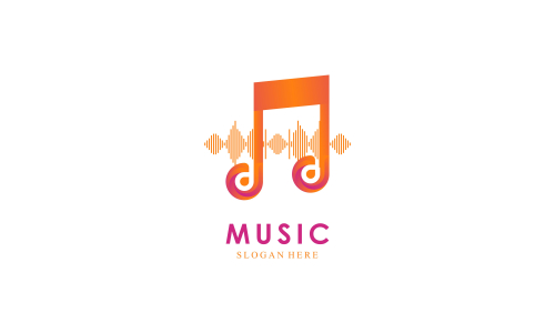 Musical music logo design vector illustration
