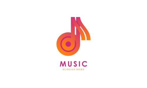 Musical music logo design vector illustration