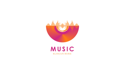 Musical music logo design vector illustration