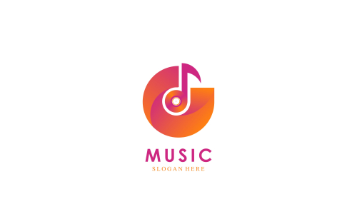 Musical music logo design vector illustration