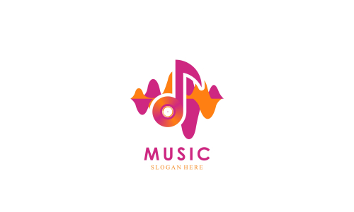 Musical music logo design vector illustration