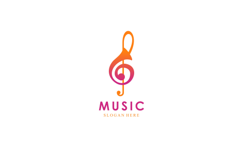 Musical music logo design vector illustration