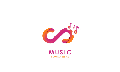 Musical music logo design vector illustration