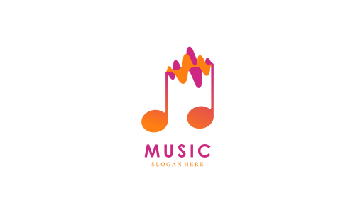 Musical music logo design vector illustration