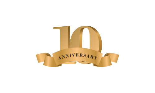 10th anniversary celebration logo design vector illustration