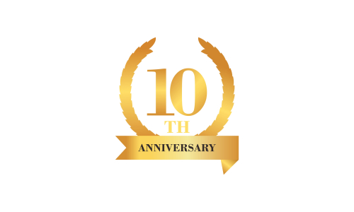 10th anniversary celebration logo design vector illustration