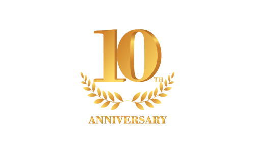 10th anniversary celebration logo design vector illustration