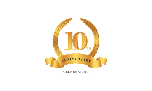 10th anniversary celebration logo design vector illustration