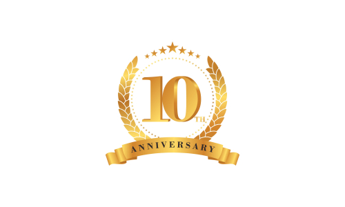 10th anniversary celebration logo design vector illustration