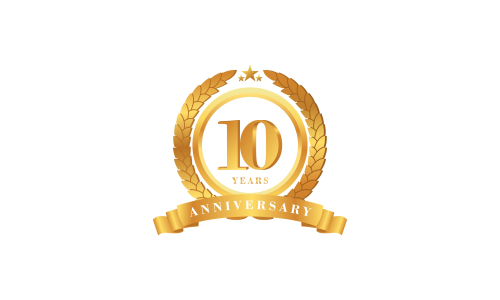 10th anniversary celebration logo design vector illustration