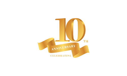 10th anniversary celebration logo design vector illustration