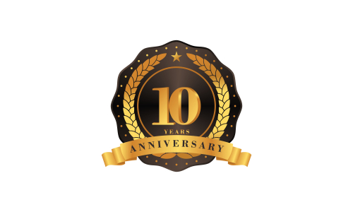 10th anniversary celebration logo design vector illustration