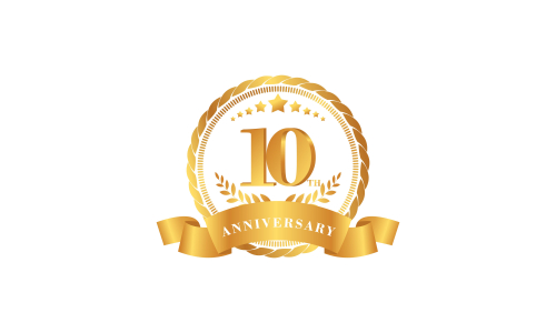 10th anniversary celebration logo design vector illustration