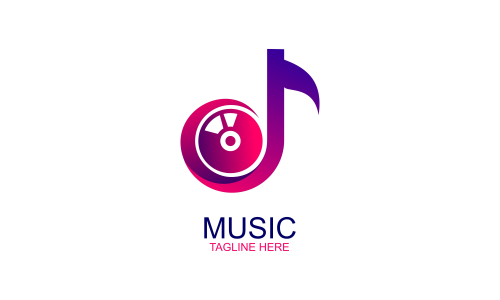 Musical music logo design vector illustration