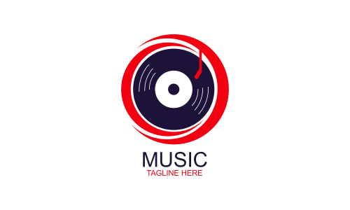 Musical music logo design vector illustration