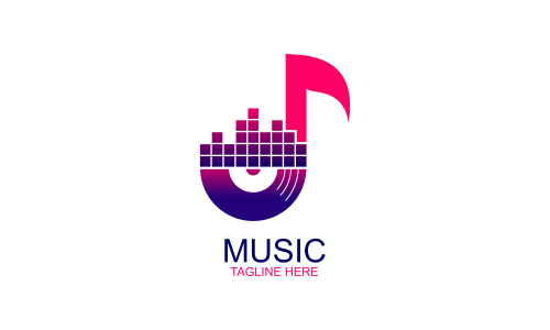 Musical music logo design vector illustration