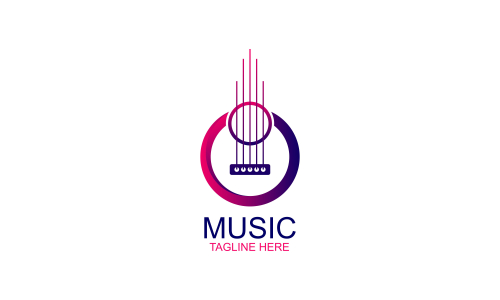 Musical music logo design vector illustration